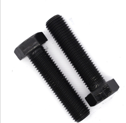 グレード4.8 DIN933 8x20mm 黒色ヘックスヘッドボルト 完全スレッド炭素鋼 亜鉛塗装