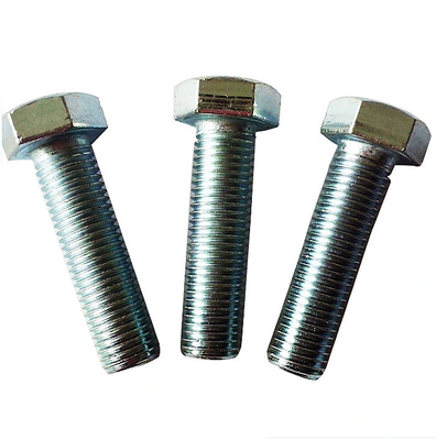 グレード4.8 DIN933 8x20mm 黒色ヘックスヘッドボルト 完全スレッド炭素鋼 亜鉛塗装